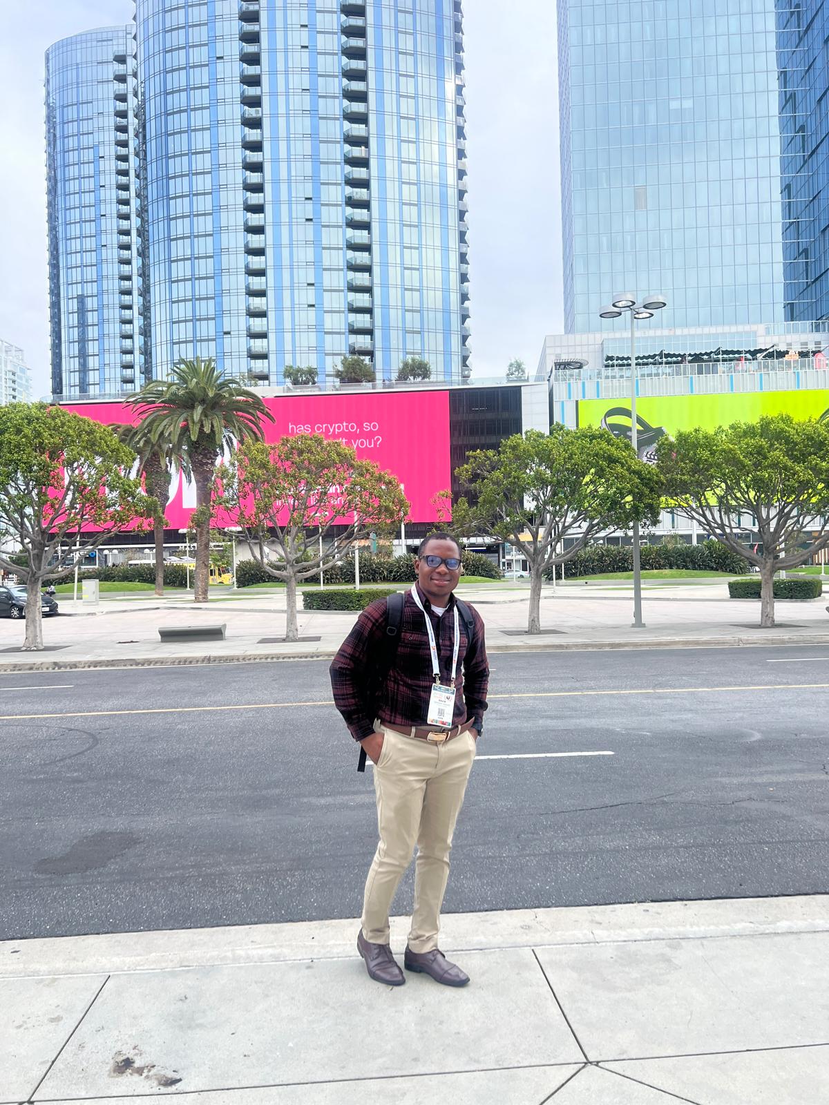 David Awoyemi at a research conference presentation