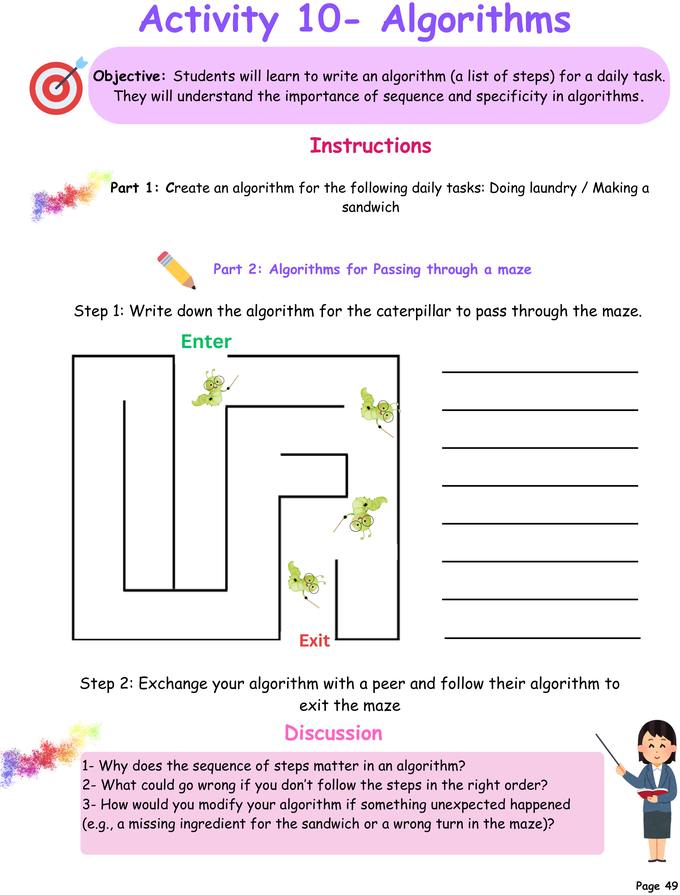Algorithm design activity