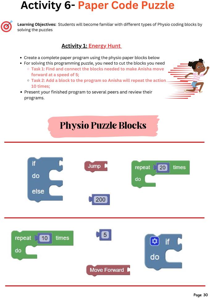 Energy hunt paper block programming